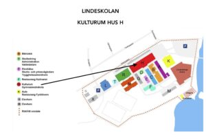 Karta Lindeskolan Kulturum Hus H