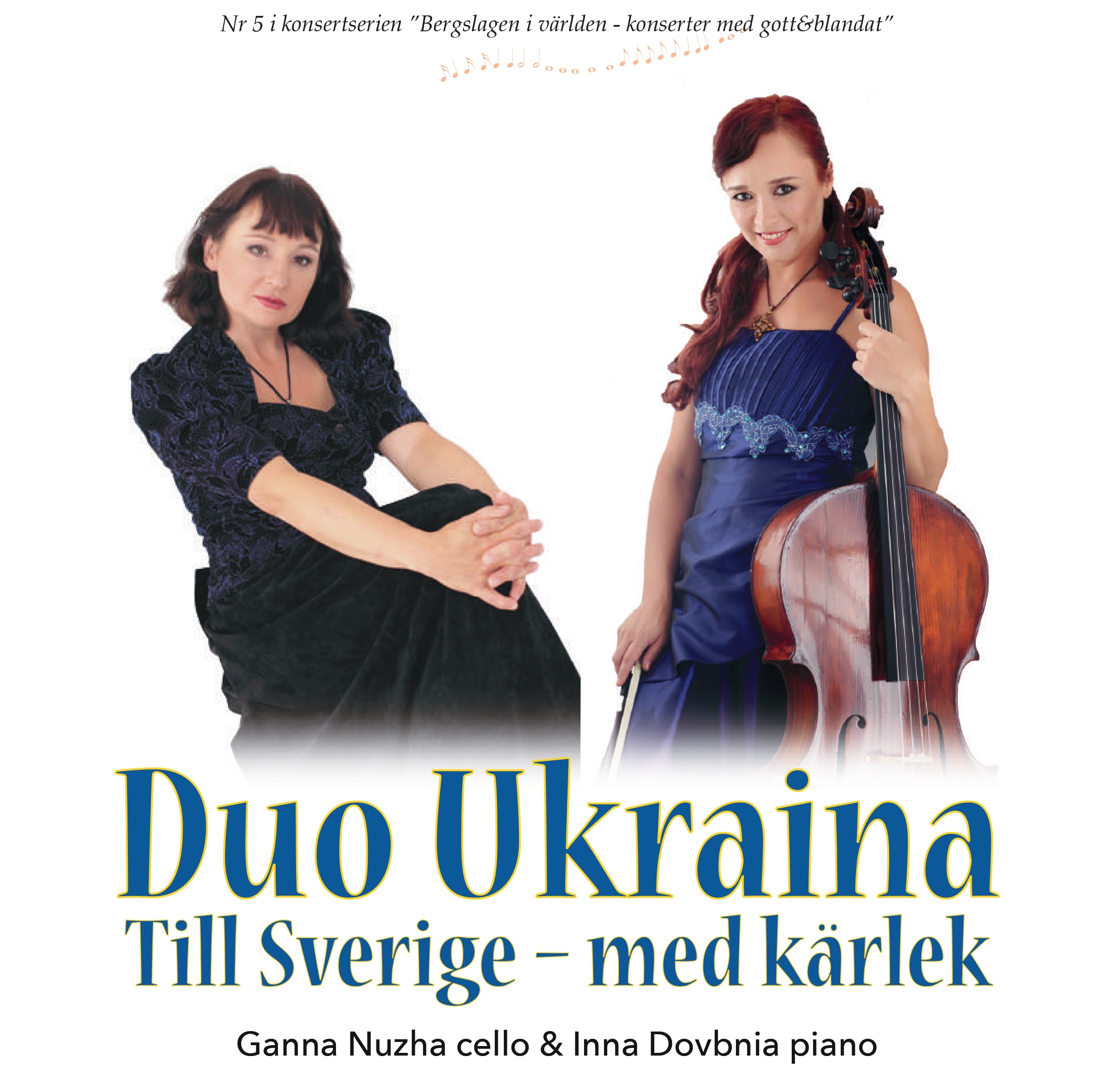 Duo Ukraina Ganna Nuzha cello och Inna Dovbnia piano Åkerby 2024